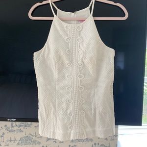 Lilly Pulitzer White waffle eyelet tank. 4